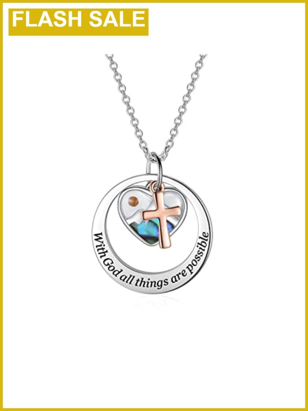 AOBOCO Mustard Seed Faith Necklace, 925 Sterling Silver, Christian Gift